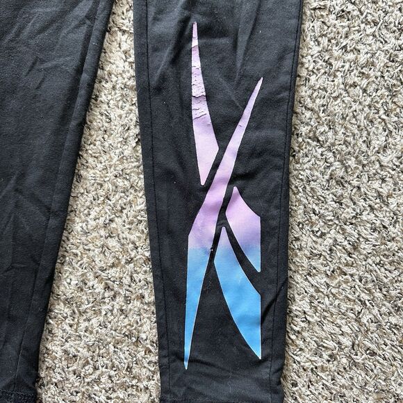 Reebok Shirt and Leggings 2 Piece Set Girls Sz 7 Gray Black Pink Blue - Picture 4 of 13
